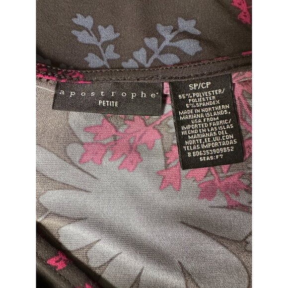 Y2K Top Apostrophe Petite Small Baby Doll Floral Brown Boho 2000's Retro Grunge - Picture 2 of 6